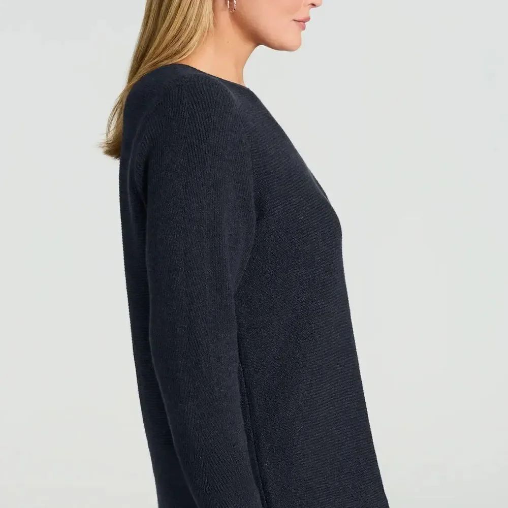 J. Jill Black Crew Neck Fuzzy Sweater